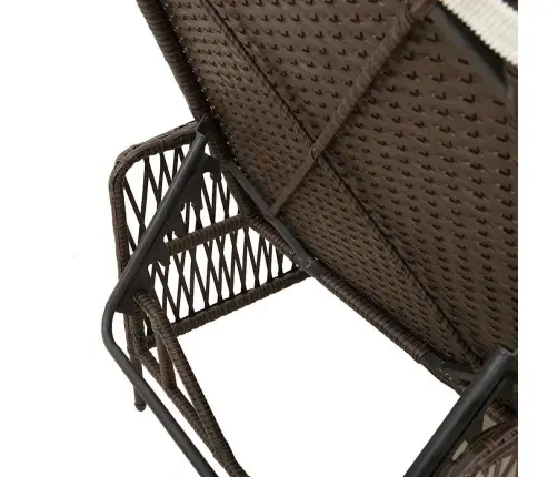 Sauļošanās Krēsls Brūns Un Krēmkrāsas Pe Rattan 157 X 55 X 92 Cm Vidaxl