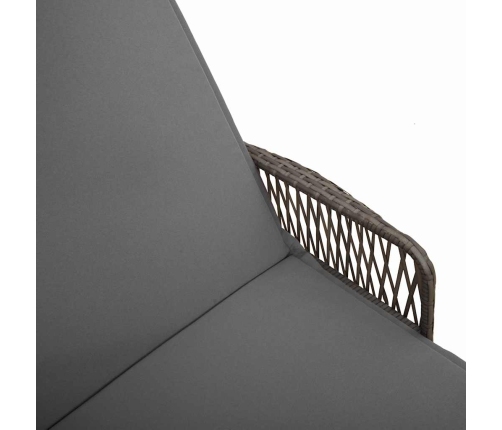 Saulės Gultas Su Pagalve Pilka 157 X 55 X 92Cm Poliratanas