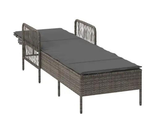 Sauļošanās Krēsls Pelēks Un Tumši Pelēks Pe Rotangpalma Vidaxl