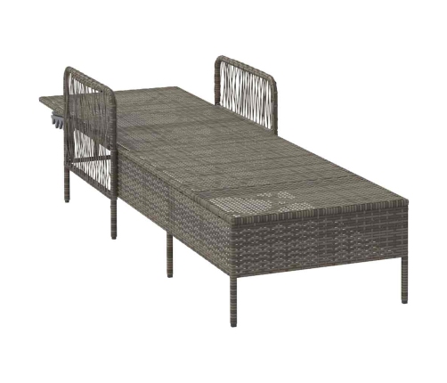 Saulės Gultas Su Pagalve Pilka 157 X 55 X 92Cm Poliratanas