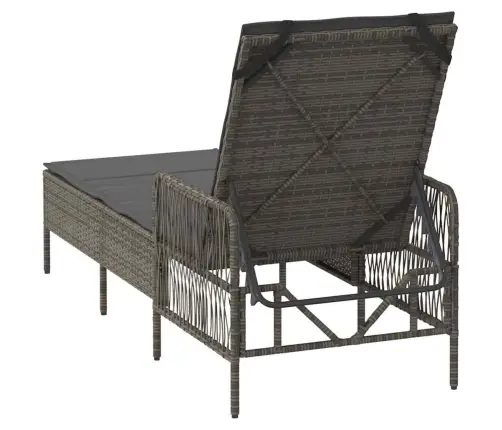 Sauļošanās Krēsls Pelēks Un Tumši Pelēks Pe Rotangpalma Vidaxl