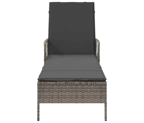 Sauļošanās Krēsls Pelēks Un Tumši Pelēks Pe Rotangpalma Vidaxl