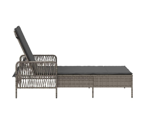 Saulės Gultas Su Pagalve Pilka 157 X 55 X 92Cm Poliratanas