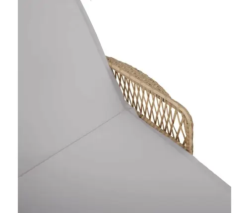 Lamamistool Padjaga 2-Isik 2 Pcs Beež Polürotang