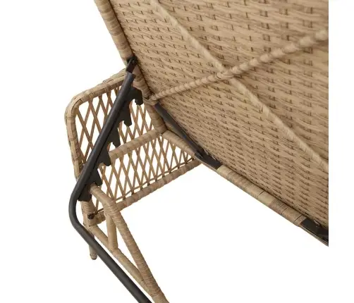 Lamamistool Padjaga 2-Isik 2 Pcs Beež Polürotang