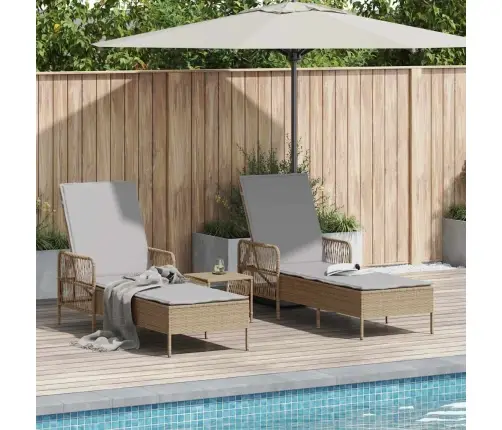 Lamamistool Padjaga 2-Isik 2 Pcs Beež Polürotang