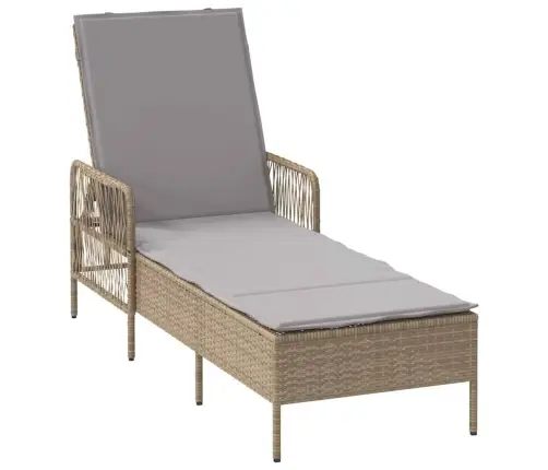 Lamamistool Padjaga 2-Isik 2 Pcs Beež Polürotang