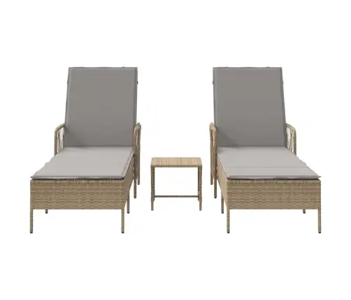 Lamamistool Padjaga 2-Isik 2 Pcs Beež Polürotang