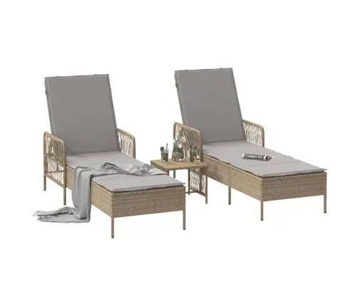 Lamamistool Padjaga 2-Isik 2 Pcs Beež Polürotang