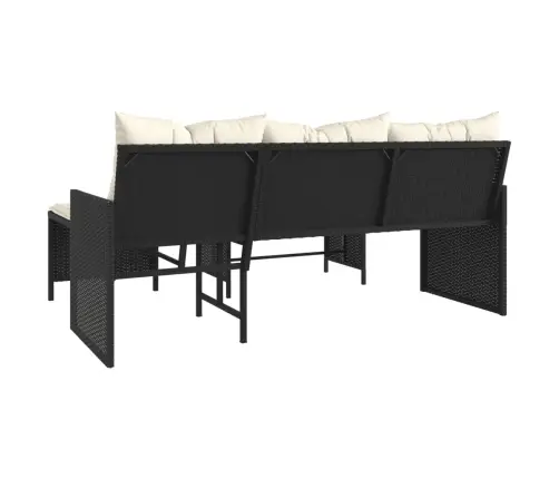 Dārza Dīvāns Ar Galdiņu Un Spilveniem, Melna Pe Rotangpalma Vidaxl