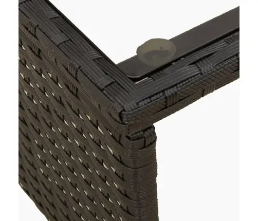 Dārza Dīvāns Ar Galdiņu Un Spilveniem, Melna Pe Rotangpalma Vidaxl