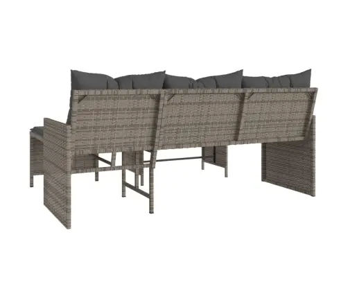 Dārza Dīvāns Ar Galdiņu Un Spilveniem, Pelēka Pe Rotangpalma Vidaxl