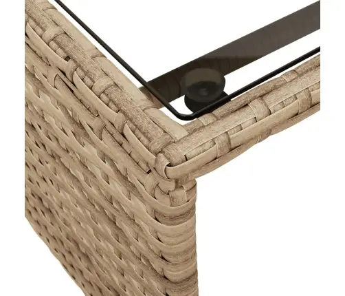 Dārza Dīvāns Ar Galdiņu Un Spilveniem, Bēša Pe Rotangpalma Vidaxl