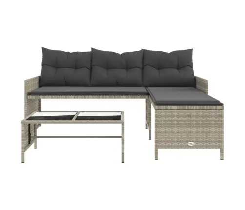 Dārza Dīvāns Ar Galdiņu Un Spilveniem, Pelēka Pe Rotangpalma Vidaxl