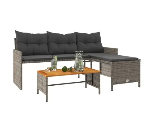 L-Kujuline Aiadiivan Koos Laua Ja Patjadega, Hall, Polürotang