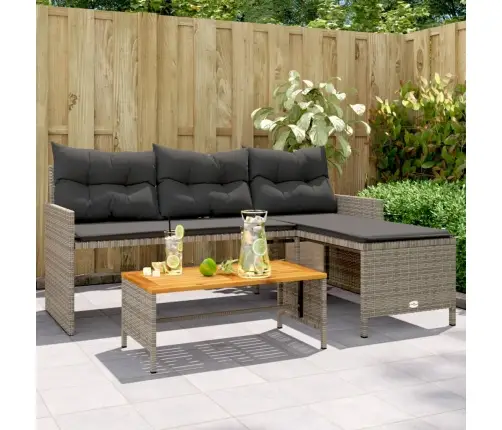 L-Kujuline Aiadiivan Koos Laua Ja Patjadega, Hall, Polürotang