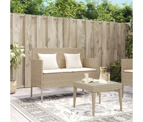 Dārza Sols Ar Matračiem, Bēša Pe Rotangpalma Vidaxl