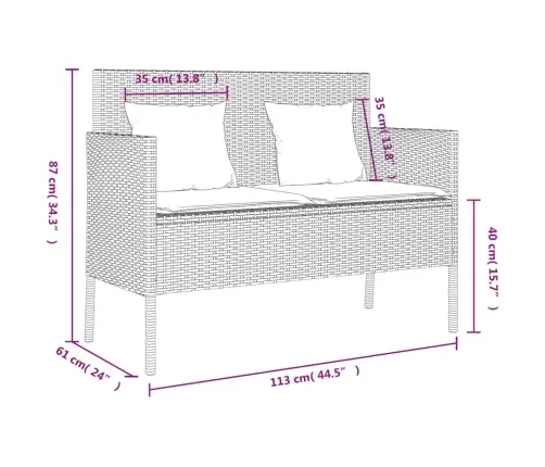 Dārza Sols Ar Matračiem, Bēša Pe Rotangpalma Vidaxl