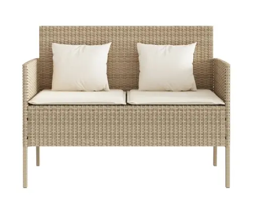 Dārza Sols Ar Matračiem, Bēša Pe Rotangpalma Vidaxl