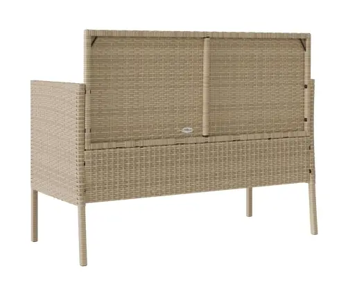 Dārza Sols Ar Matračiem, Bēša Pe Rotangpalma Vidaxl