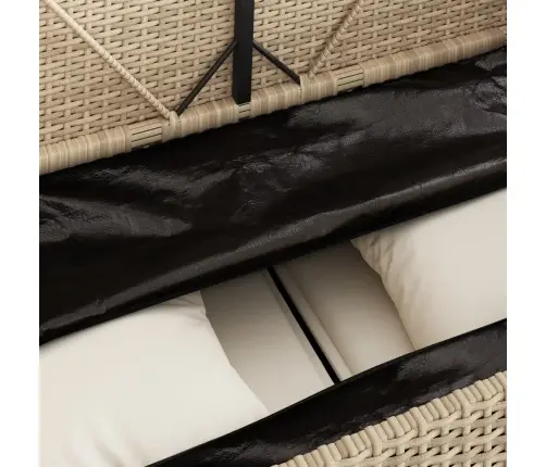 Dārza Sols Ar Matračiem, Bēša Pe Rotangpalma Vidaxl