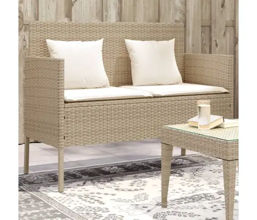 Dārza Sols Ar Matračiem, Bēša Pe Rotangpalma Vidaxl