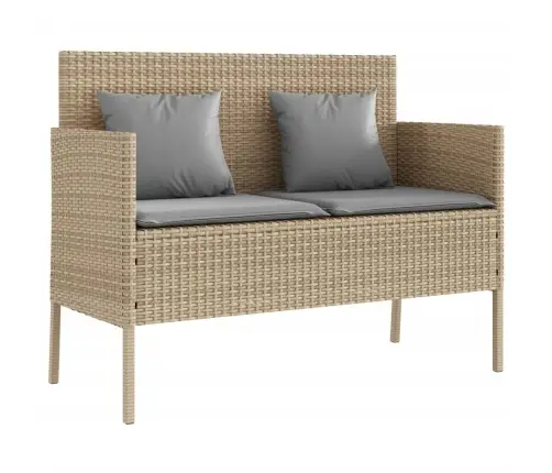 Dārza Sols Ar Matračiem, Bēša Pe Rotangpalma Vidaxl