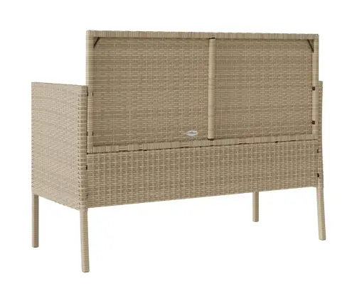 Dārza Sols Ar Matračiem, Bēša Pe Rotangpalma Vidaxl