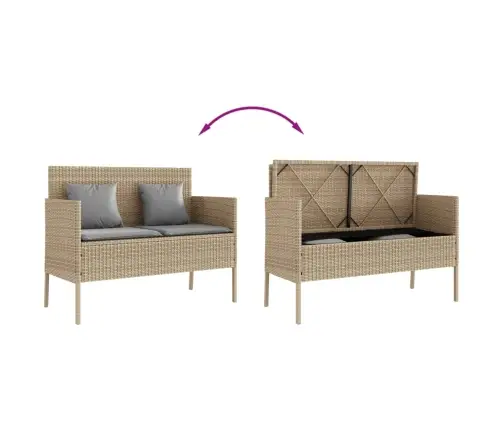 Dārza Sols Ar Matračiem, Bēša Pe Rotangpalma Vidaxl