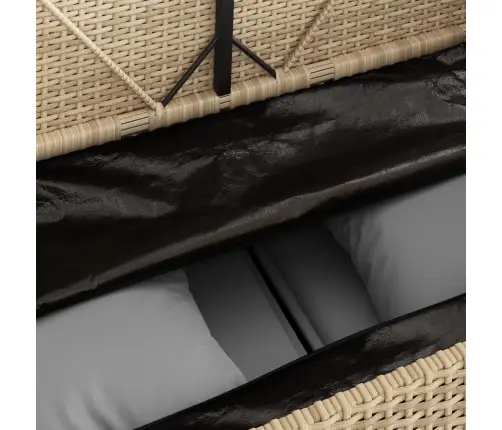 Dārza Sols Ar Matračiem, Bēša Pe Rotangpalma Vidaxl