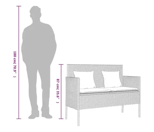 Dārza Sols Ar Matračiem, Bēša Pe Rotangpalma Vidaxl