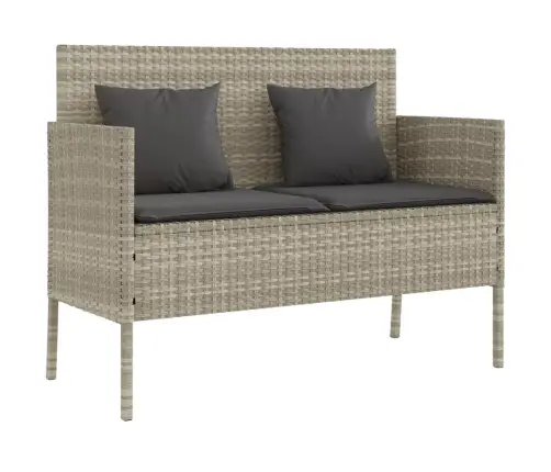 Dārza Sols Ar Matračiem, Gaiši Pelēka Pe Rotangpalma Vidaxl