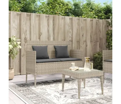 Dārza Sols Ar Matračiem, Gaiši Pelēka Pe Rotangpalma Vidaxl