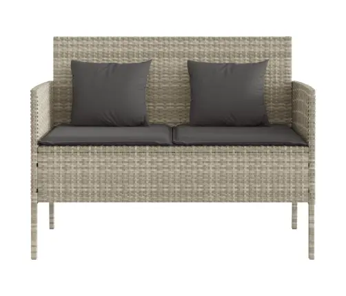 Dārza Sols Ar Matračiem, Gaiši Pelēka Pe Rotangpalma Vidaxl