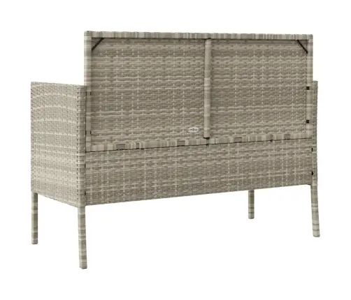 Dārza Sols Ar Matračiem, Gaiši Pelēka Pe Rotangpalma Vidaxl