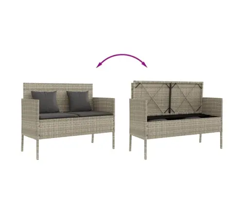 Dārza Sols Ar Matračiem, Gaiši Pelēka Pe Rotangpalma Vidaxl