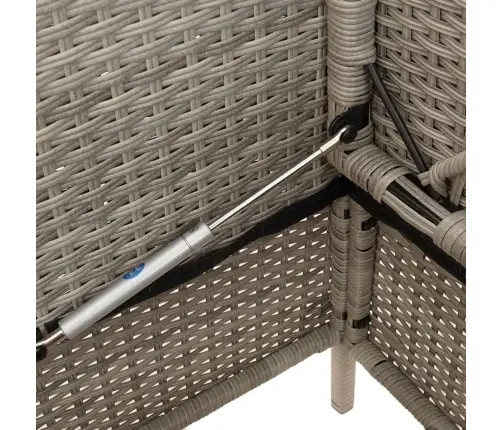 Dārza Sols Ar Matračiem, Gaiši Pelēka Pe Rotangpalma Vidaxl