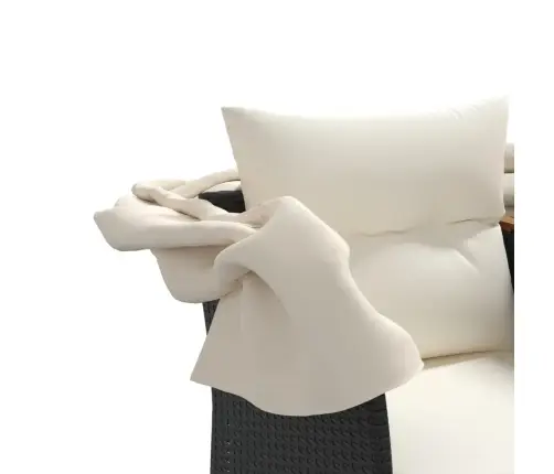 Divvietīgs Dārza Dīvāns Ar Jumtiņu Un Taburetēm, Melns, Pe Vidaxl