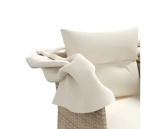 Divvietīgs Dārza Dīvāns Ar Jumtiņu Un Soliņiem, Bēšs, Pe Vidaxl