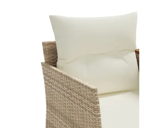 Divvietīgs Dārza Dīvāns Ar Jumtiņu Un Soliņiem, Bēšs, Pe Vidaxl