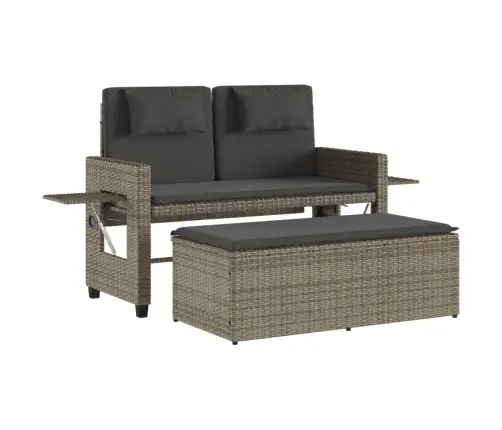 Atgāžams Dārza Krēsls Ar Matračiem, Pelēka Pe Rotangpalma Vidaxl