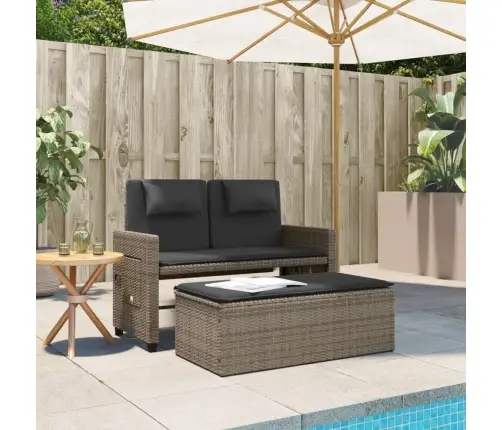 Atgāžams Dārza Krēsls Ar Matračiem, Pelēka Pe Rotangpalma Vidaxl