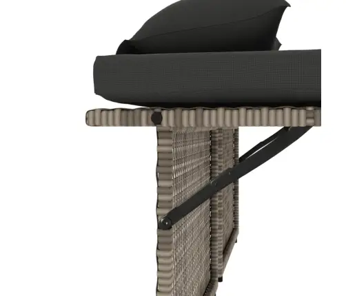 Atgāžams Dārza Krēsls Ar Matračiem, Pelēka Pe Rotangpalma Vidaxl