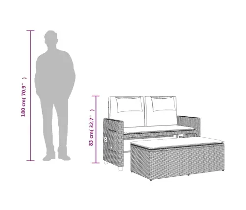 Atgāžams Dārza Krēsls Ar Matračiem, Pelēka Pe Rotangpalma Vidaxl