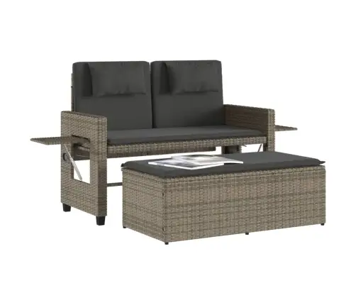 Atgāžams Dārza Krēsls Ar Matračiem, Pelēka Pe Rotangpalma Vidaxl