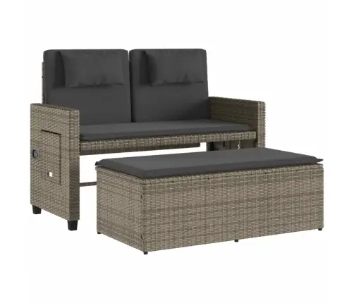 Atgāžams Dārza Krēsls Ar Matračiem, Pelēka Pe Rotangpalma Vidaxl