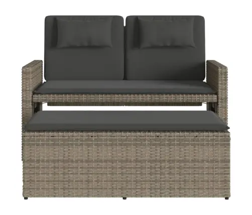 Atgāžams Dārza Krēsls Ar Matračiem, Pelēka Pe Rotangpalma Vidaxl