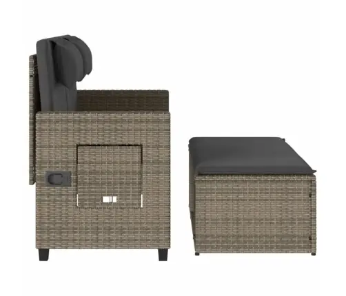 Atgāžams Dārza Krēsls Ar Matračiem, Pelēka Pe Rotangpalma Vidaxl