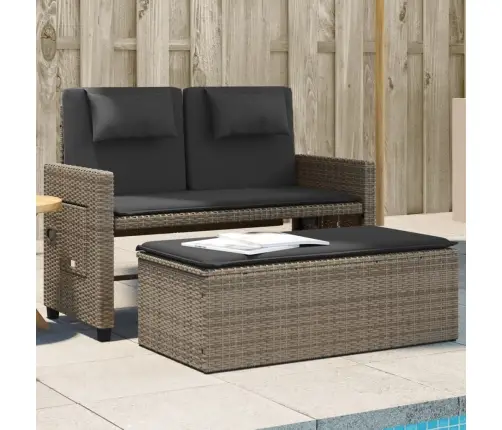 Atgāžams Dārza Krēsls Ar Matračiem, Pelēka Pe Rotangpalma Vidaxl