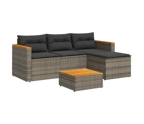 3-Daļīgs Dārza Dīvāna Komplekts Ar Matračiem, Pelēks Pe Pinums Vidaxl